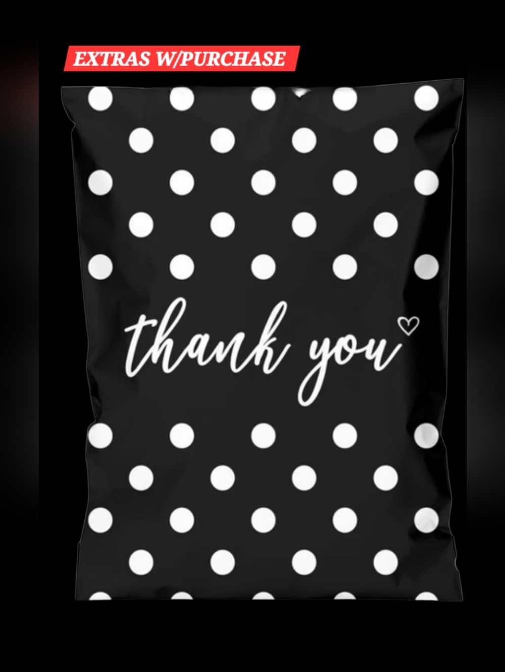 20ct. 6x9 Polymailers Bonus Random Thank You Cards and Thank You Stickers